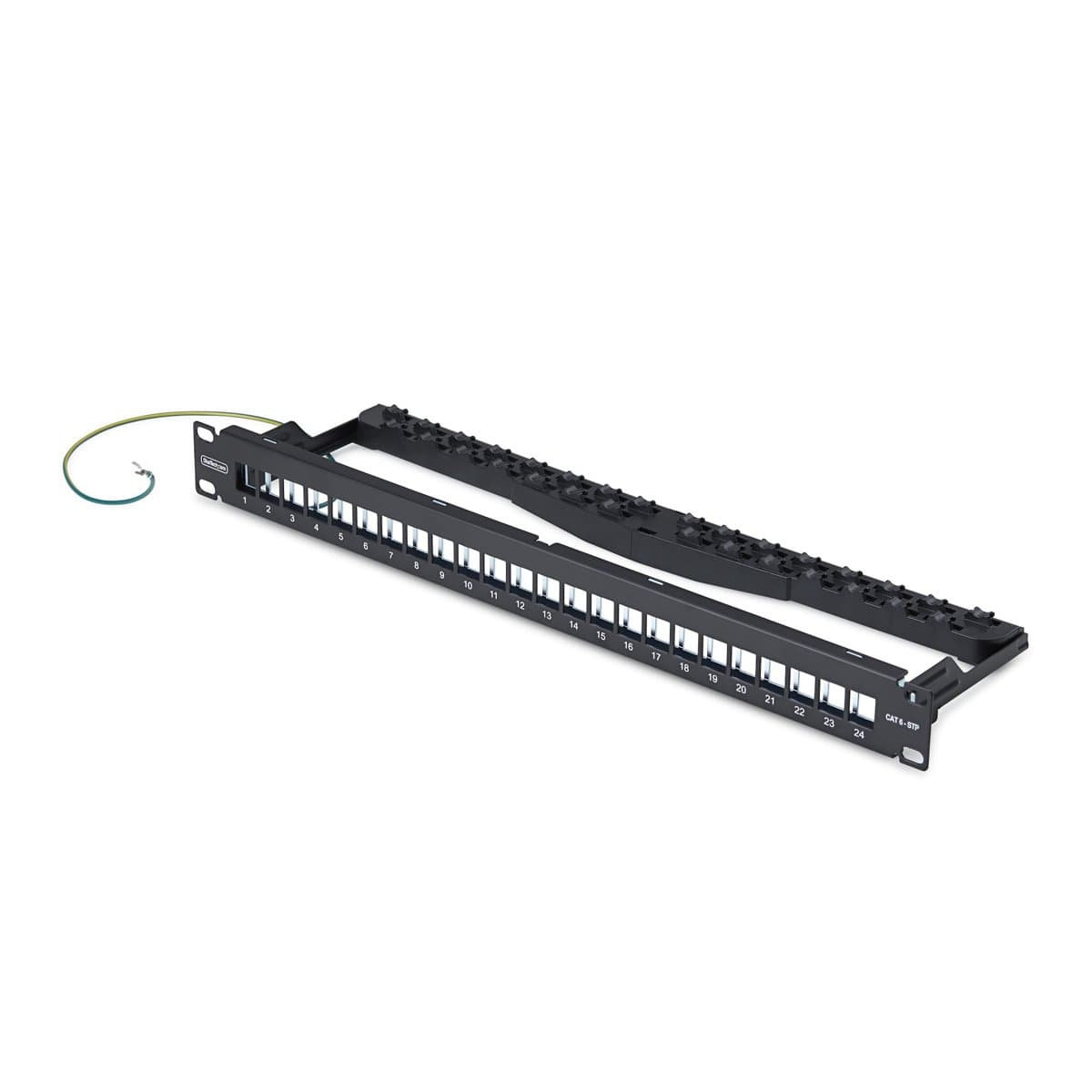 StarTech.com 1U Blank Keystone Patch Panel 24 Port/STP/Cable Management Bar