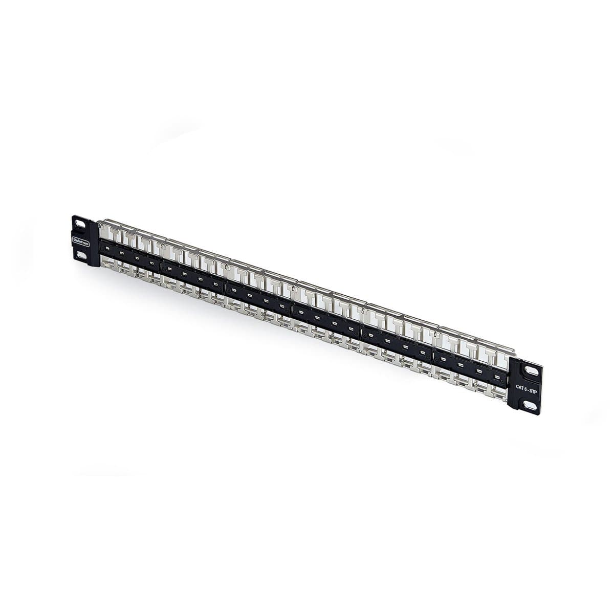 StarTech.com 1U Blank Keystone Patch Panel 48 Port/STP/Rackmount RJ45 Panel