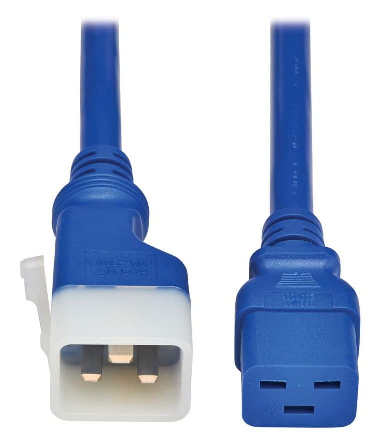 Eaton PDU Power Cord C19 P-Lock Lite C20 20A 250V 12AWG 4ft Blue 6-Pack