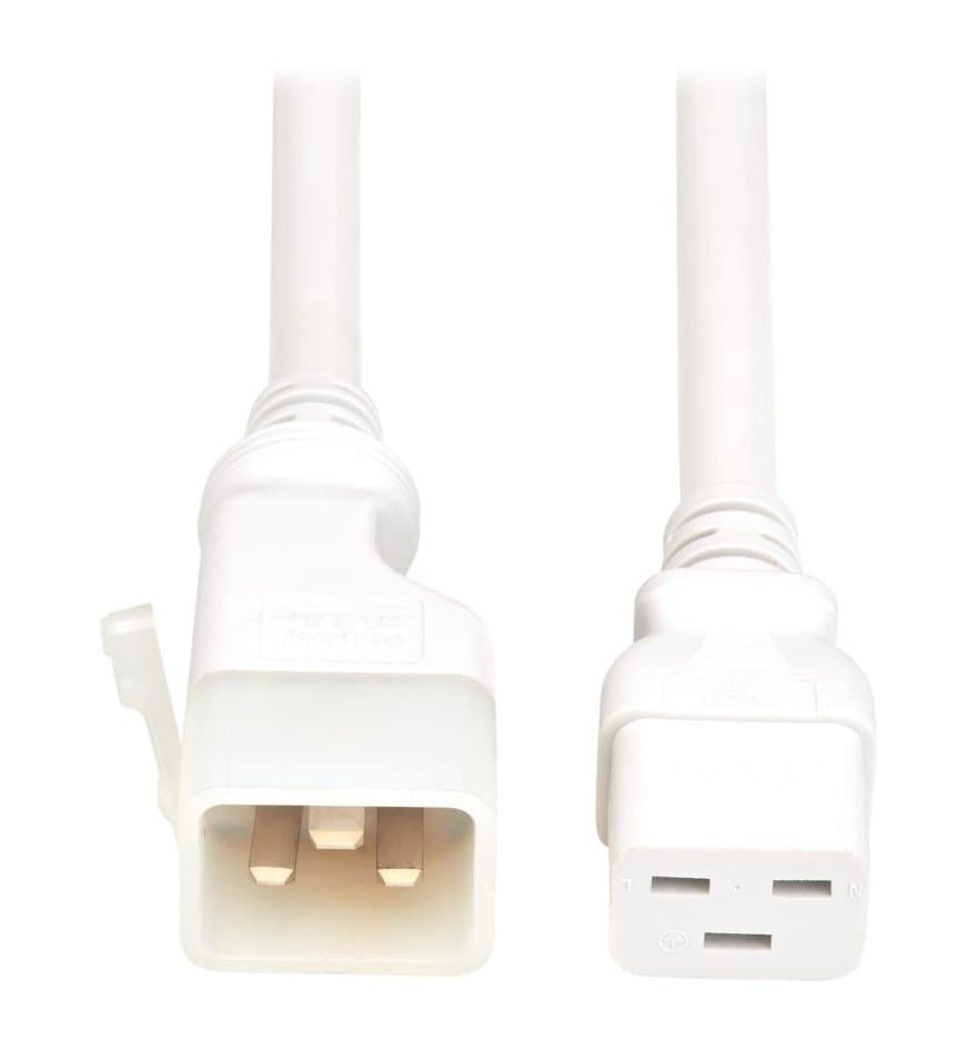 Eaton PDU Power Cord C19 P-Lock Lite C20 20A 250V 12AWG 3ft White 6-Pack