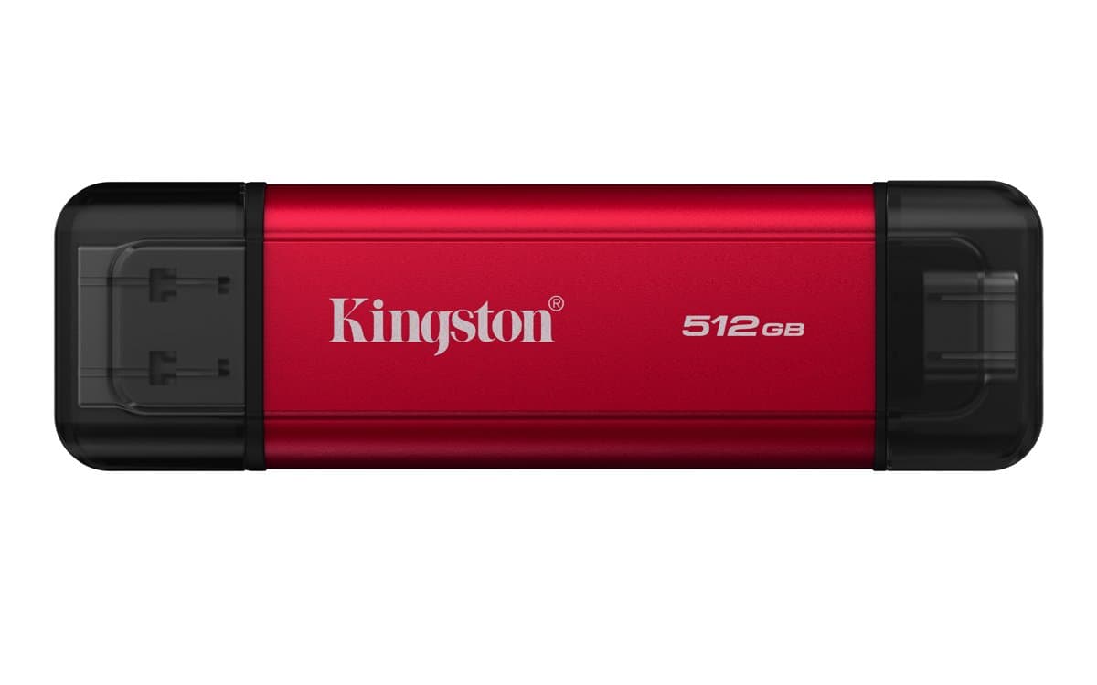 Kingston 512GB Dual USB-A/C Portable SSD, USB 3.2 Gen 2, 1050 MB/s Read, 5-Year Warranty