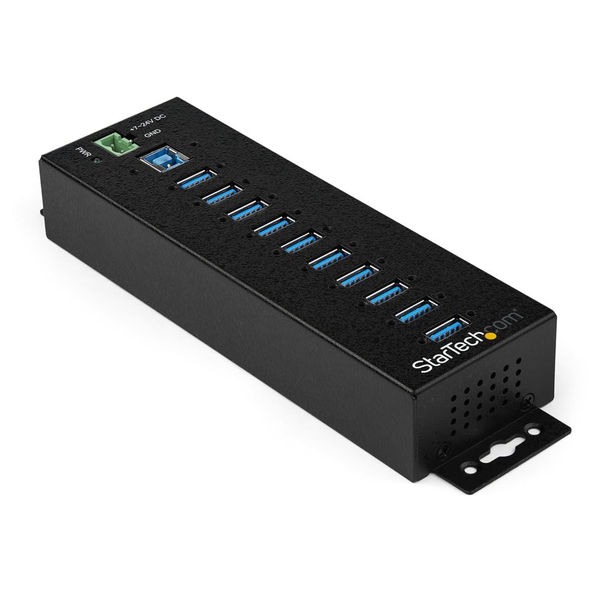 StarTech 10-Port USB Hub, Industrial Metal Mountable, 5Gbps, ESD Protection