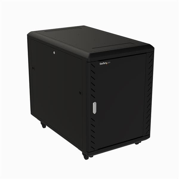 StarTech 15U 4-Post Server Rack Cabinet, 19in, 800kg Capacity, Lockable, Castor Wheels