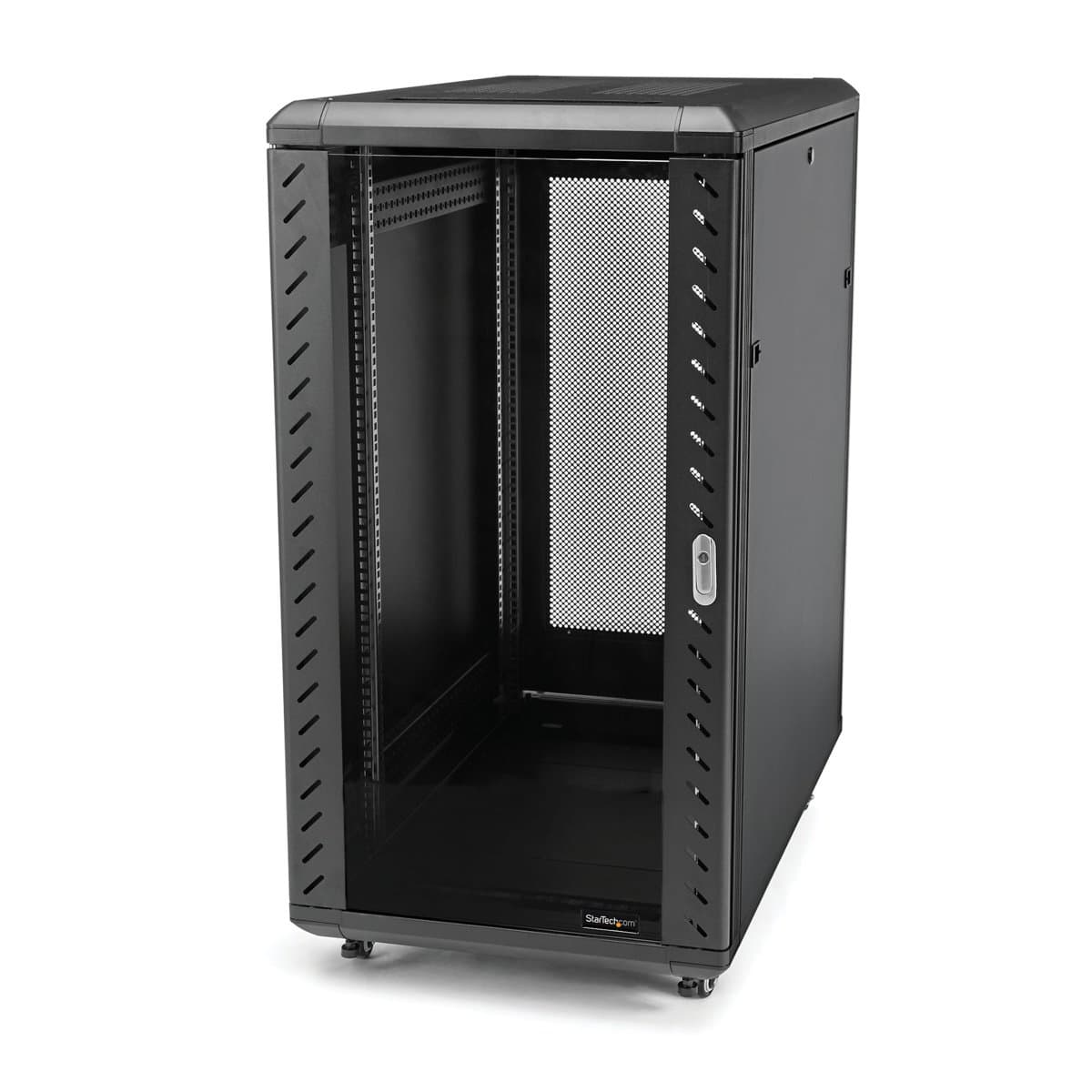 StarTech 4-Post 18U Server Rack Cabinet, 800kg Capacity, Lockable, With Casters