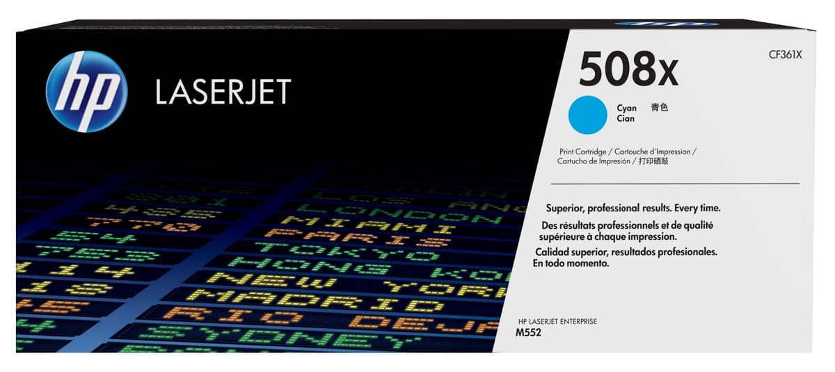 HP 508X Cyan LaserJet Toner Cartridge, 9500-page, High Yield, 1-pack