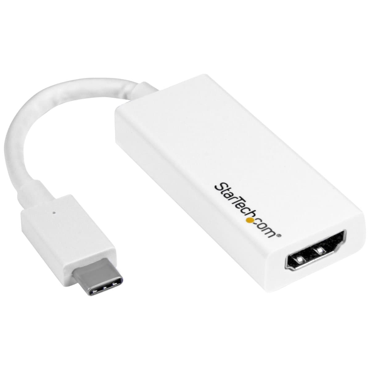 StarTech USB-C to HDMI Adapter, 4K 60 Hz, DP Alt Mode, Thunderbolt 3 Compatible, White