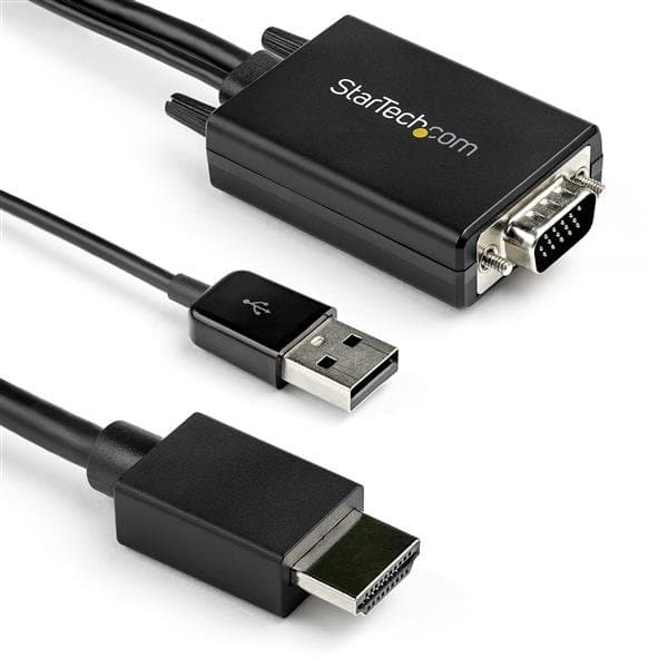 StarTech 2m VGA to HDMI Converter Cable, USB Audio, 1920x1080, Male to Male