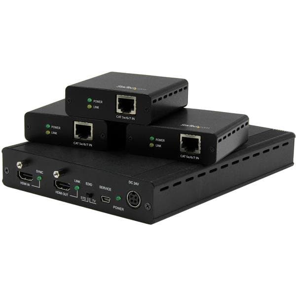 StarTech 3-Port HDBaseT Extender Kit, 4K 4096×2160, CAT5e/CAT6/CAT7, 70m Range
