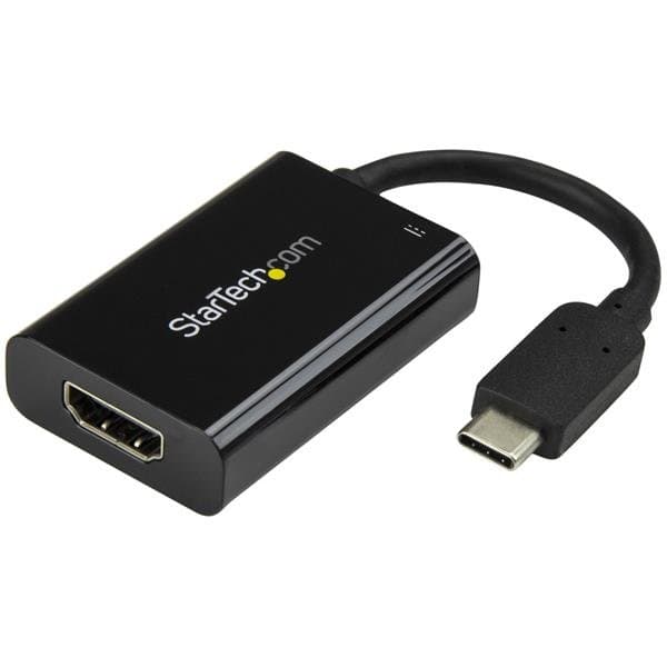 StarTech USB-C to HDMI 2.0 Adapter, 4K 60Hz, 60W Power Delivery, Thunderbolt 3