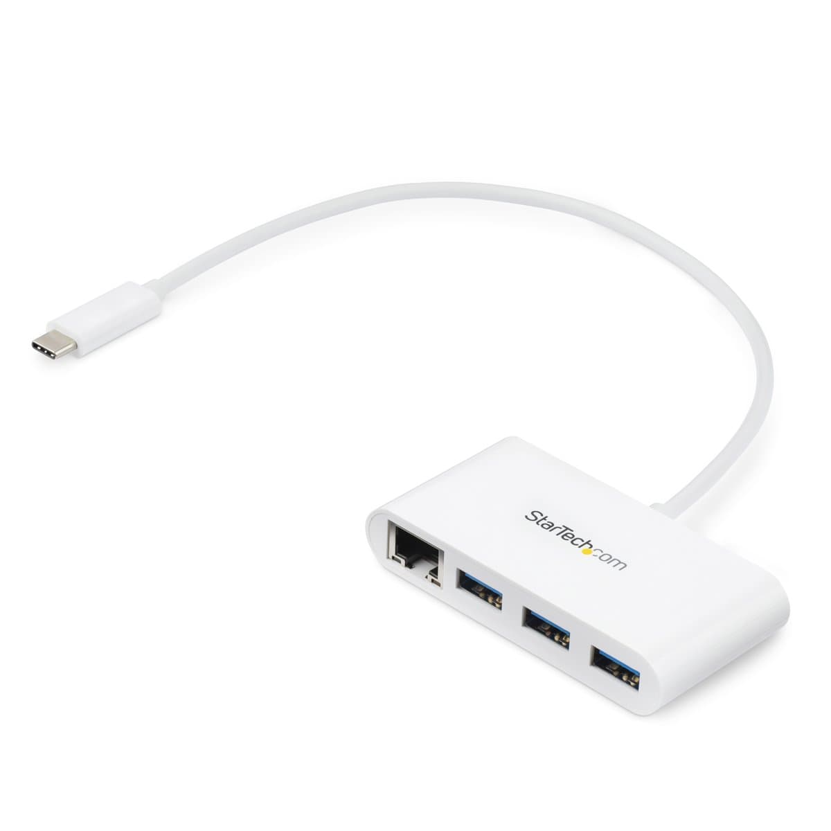 StarTech 3-Port USB-C Hub, Gigabit Ethernet, 5 Gbps, 3x USB 3.0