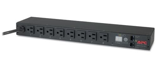 APC AP7800B Metered Rack PDU, 1U, 8× NEMA 5-15R Outlets, 15A 120V, Black