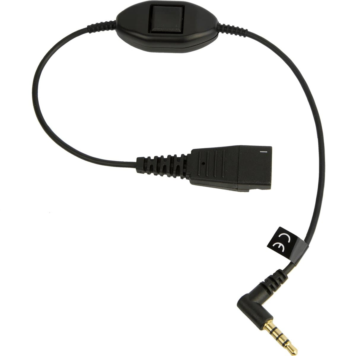 Jabra LINK Mobile QD to 3.5mm, Answer/End Button, OMTP Compatible, Black