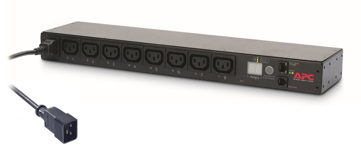 APC AP7921B 1U Switched Rack PDU, 8x C13 Outlets, 16A 200–230V, Metered