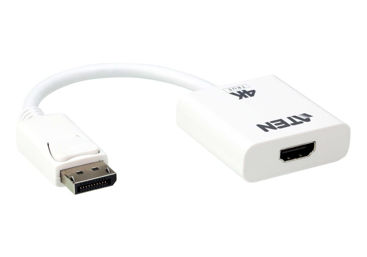 ATEN True 4K DisplayPort to HDMI Active Adapter, 4096 x 2160, 60 Hz, White