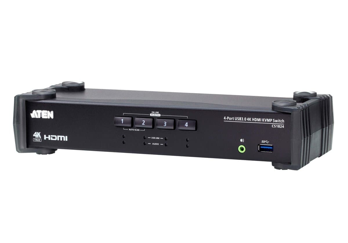 ATEN CS1824 KVMP Switch, 4-Port HDMI, 4K Ultra HD, 4096×2160 @ 60Hz