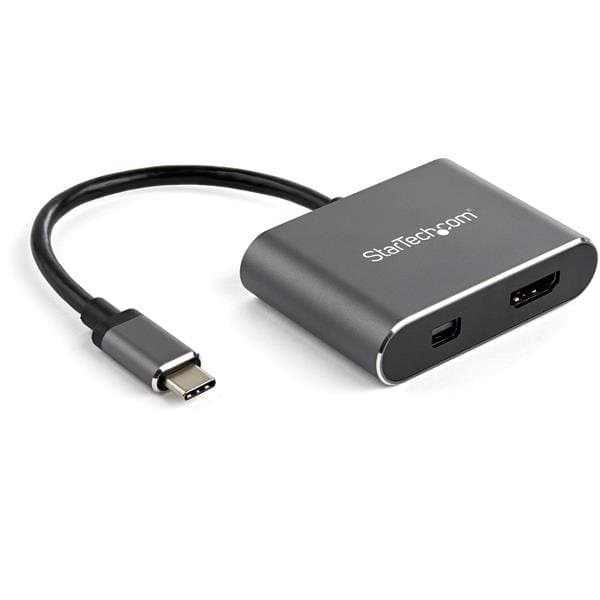 StarTech USB-C Multiport Video Adapter, 4K 60Hz, HDMI/Mini DP, Aluminum