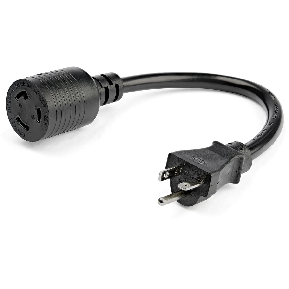 StarTech 1ft NEMA L5-20R to L5-20P Power Extension Cord, 20A, 125V, 12AWG