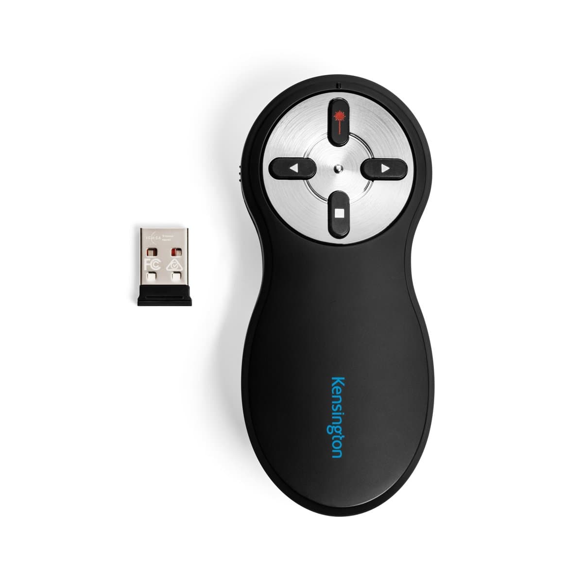 Kensington Wireless Presenter with Red Laser, Nano Receiver, 19.81m Range, USB/Wi-Fi