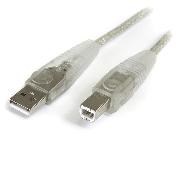 StarTech USB 2.0 A-to-B Printer Cable, 10 ft, Transparent, Lifetime Warranty