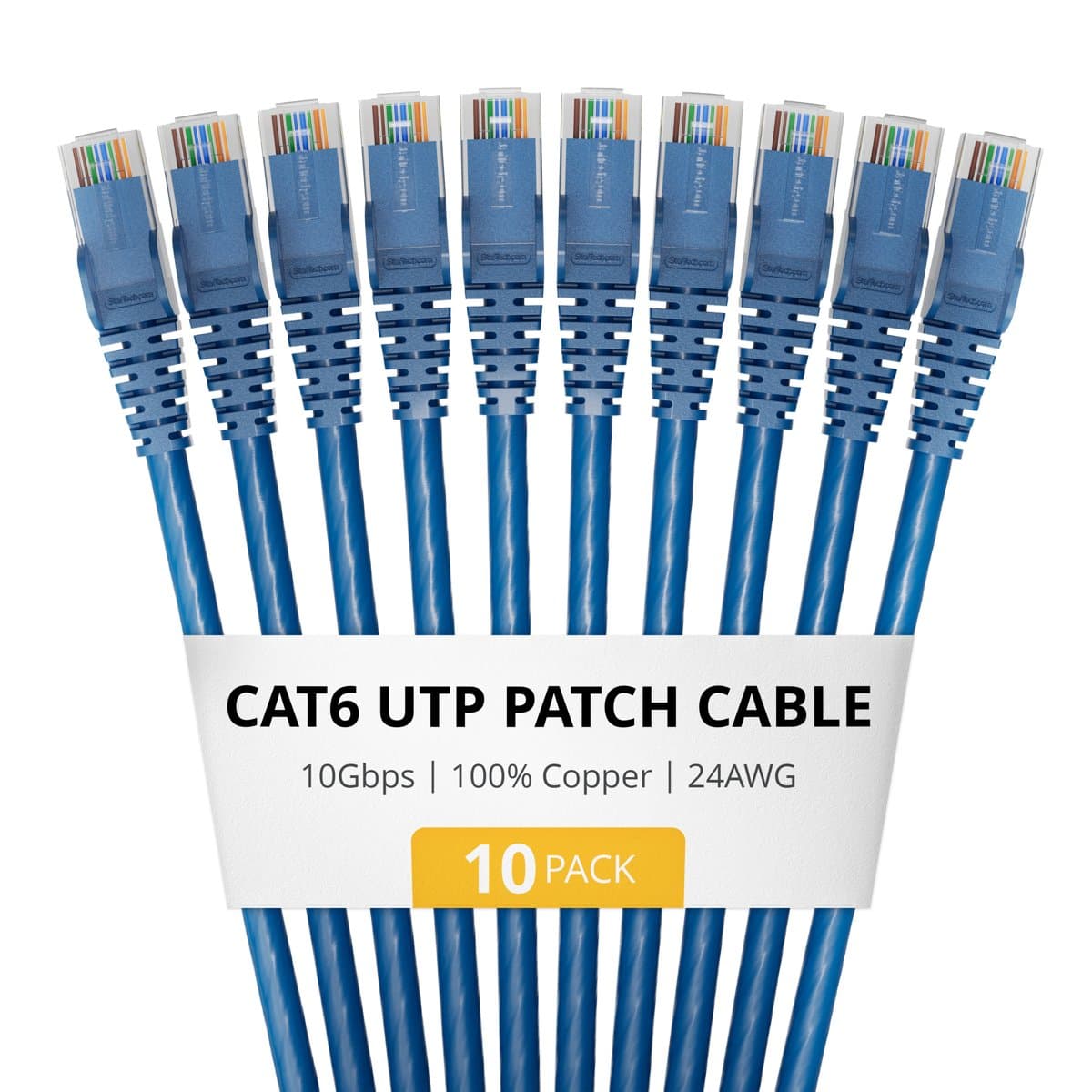 StarTech.com 9in CAT6 Cable 10 Pack Snagless RJ45 UTP Patch Cable Cord