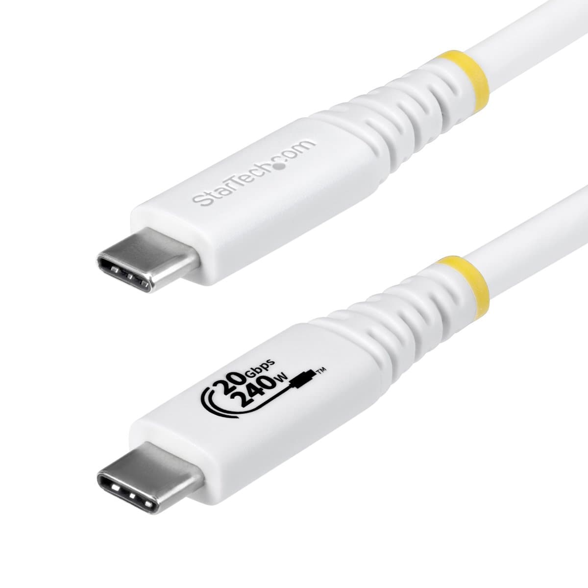 StarTech 6 ft USB4 Cable, USB-IF Certified 20 Gbps, 4K 120 Hz DP 2.1, 240 W PD, White