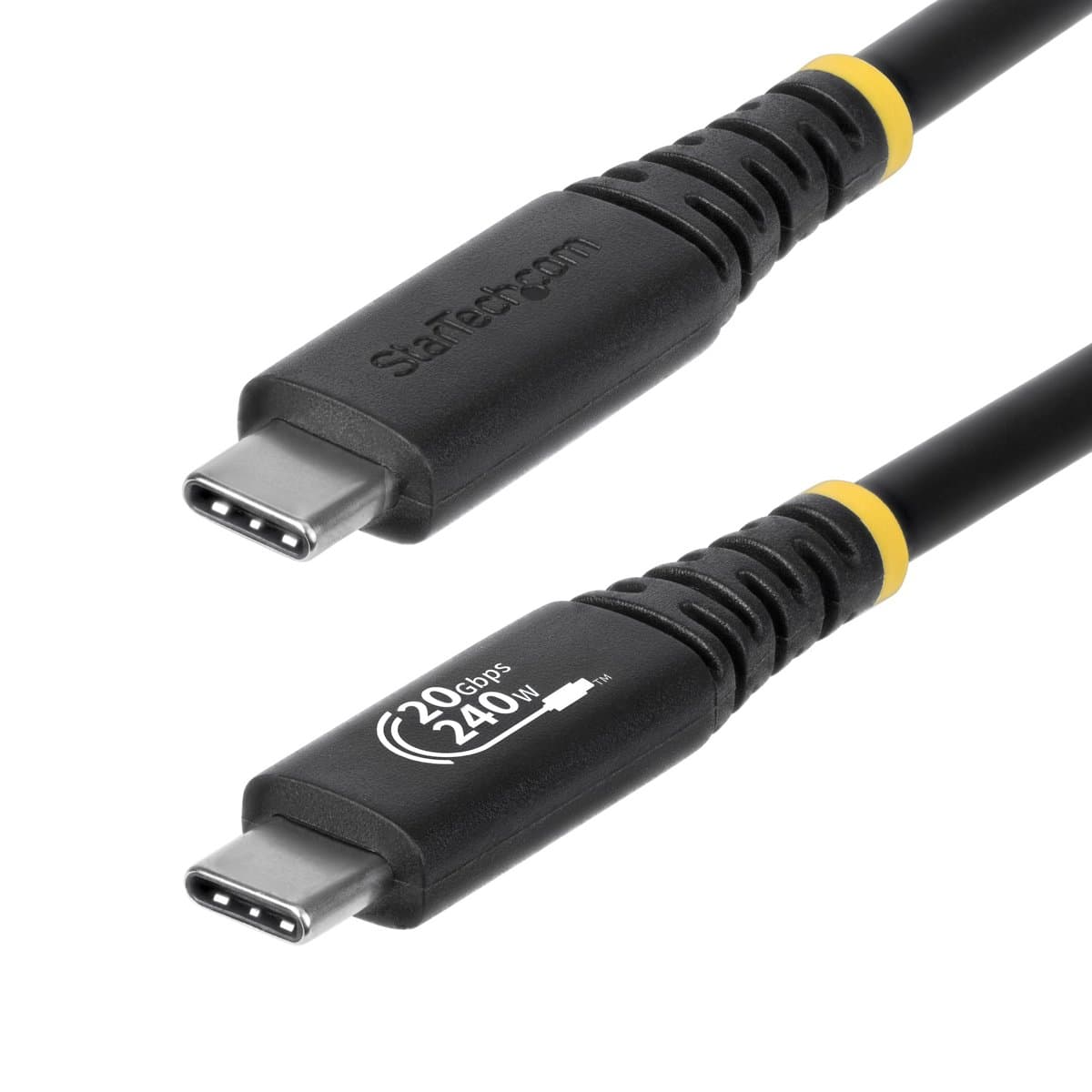 StarTech 6 ft USB4 Cable, USB-IF Certified 20 Gbps, 4K 120 Hz DP 2.1, 240 W PD, Black