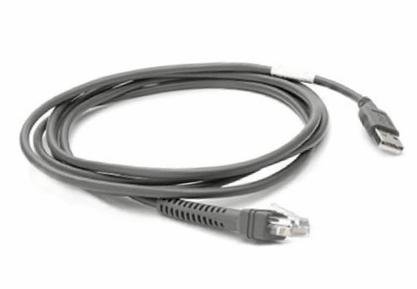 Zebra CBA-U21-S07ZBR, 7ft Shielded USB Series A, Male-to-Male