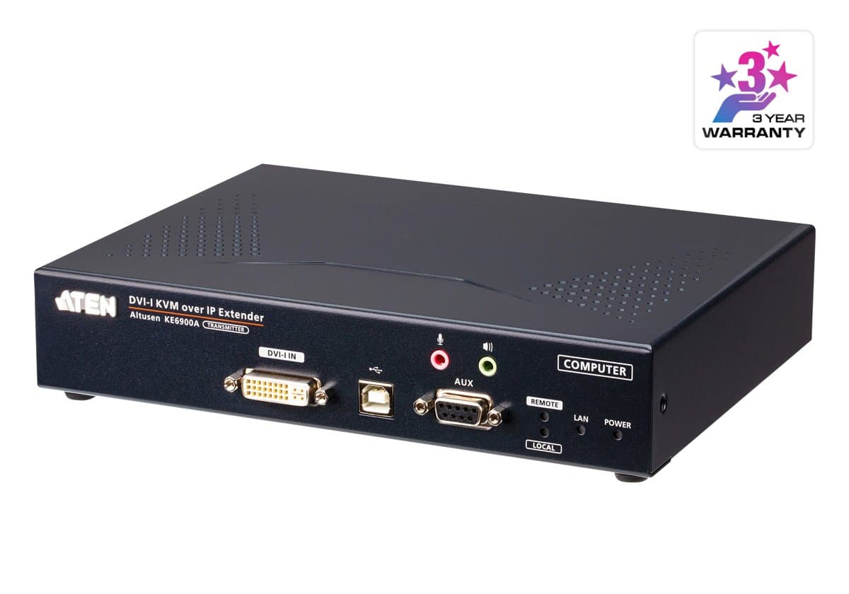 ATEN KE6900AT DVI-I Single Display KVM Transmitter, 1920 × 1200 @ 60Hz, 10000m