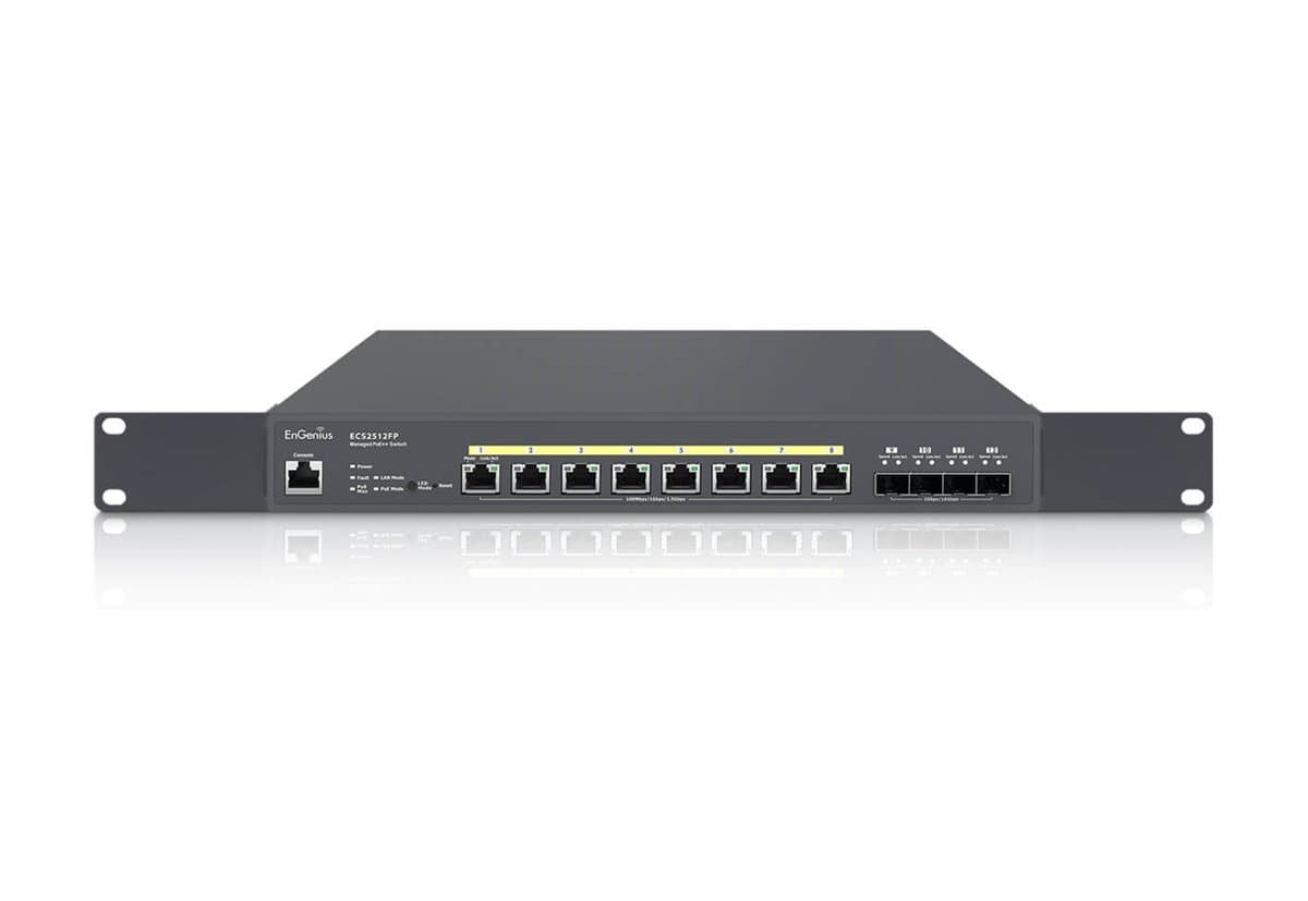 Engenius Cloud Ecs5512fp 10-Gig 8-Port PoE++ Switch 4 SFP+ Ports