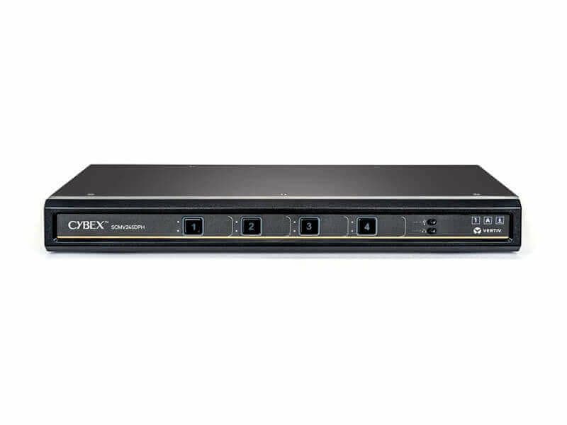 Vertiv Cybex 4-Port Secure MultiViewer KVM, 4K Ultra HD, 16 Computers, DP/HDMI/DVI