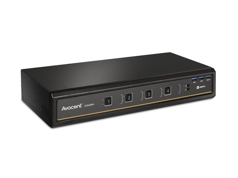 Vertiv Avocent SV340DPH, 4-Port KVM Switch, 4K Ultra HD DisplayPort, USB Control
