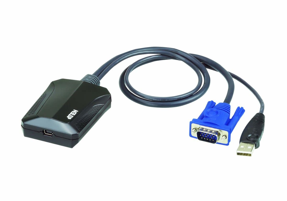 ATEN CV211 USB KVM Console Adapter, USB Type A + VGA, Black/Blue, 180g