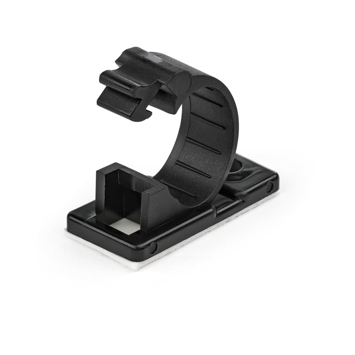 StarTech 100-Pack Adhesive Cable Management Clips, Self-Adhesive, 12mm Bundle, Black