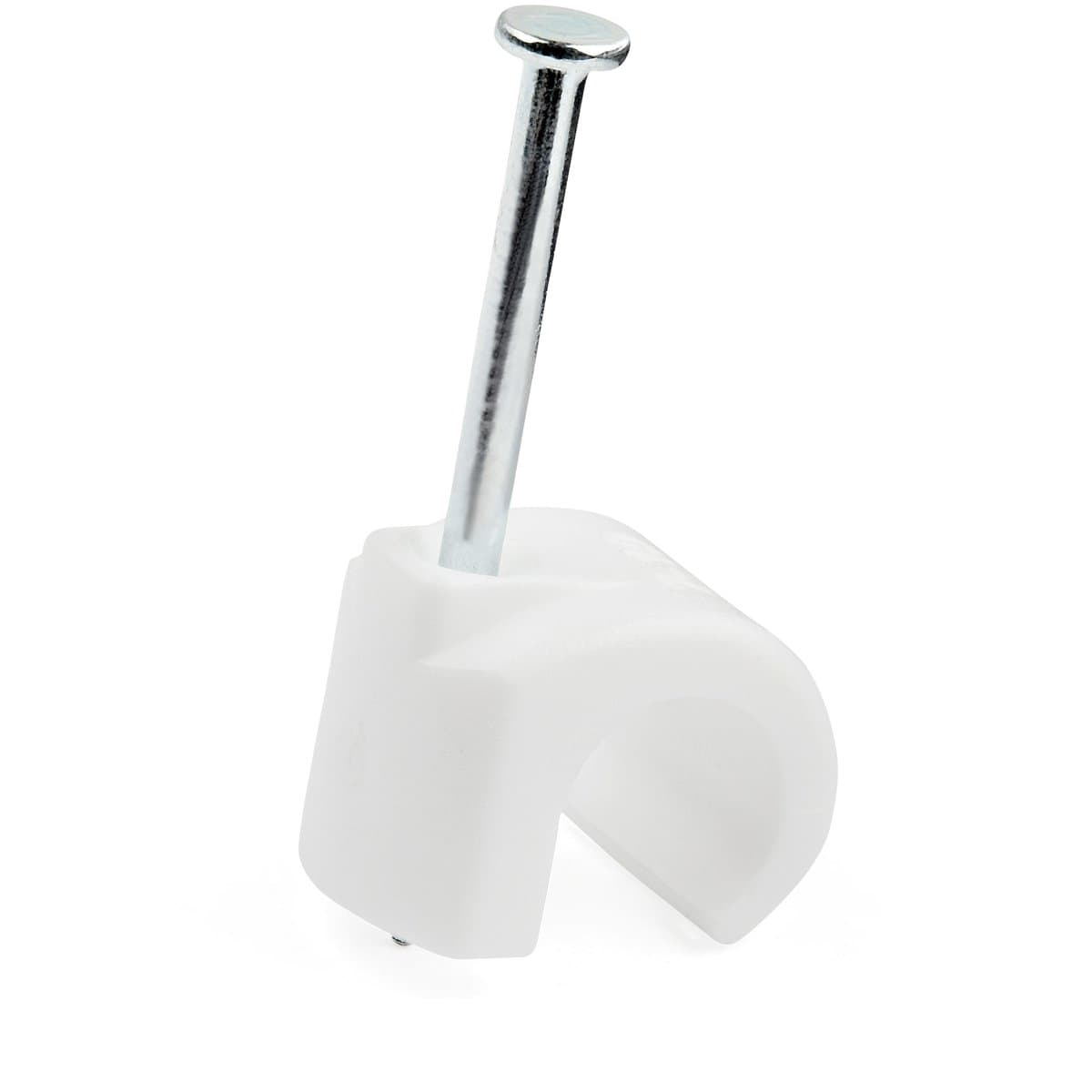 StarTech Cable Clips with Nail, 100 Pack, Steel, White