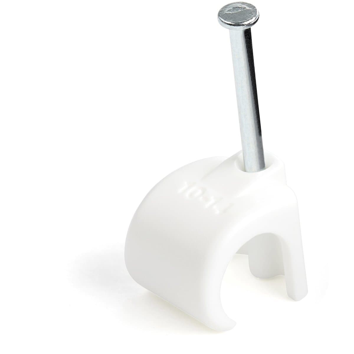 StarTech Cable Clips with Nail, 100 Pack, Extra Large, 10–14mm, White