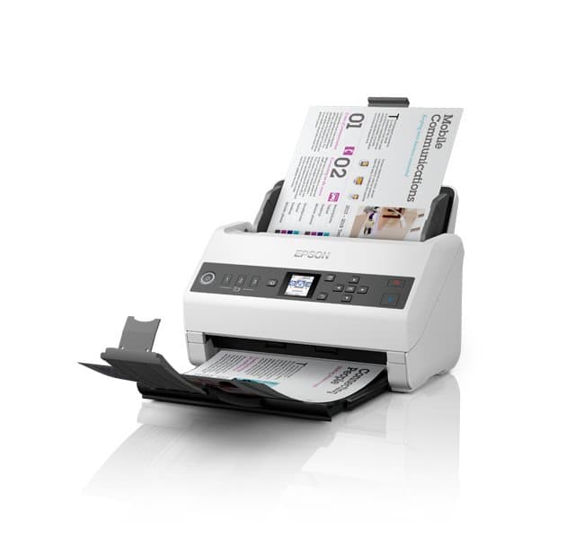 Epson DS-730N Network Sheet-Fed Scanner, 600 DPI, 100-Sheet ADF, A4