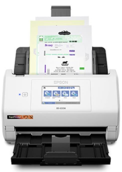 Epson RapidReceipt RR-600W Mobile Scanner, 35 ppm, 100-page ADF, 4.3" Touchscreen