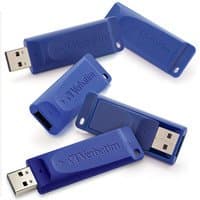 Verbatim 16GB USB Flash Drive, 5-Pack, Slide Design, USB Type-A, Blue