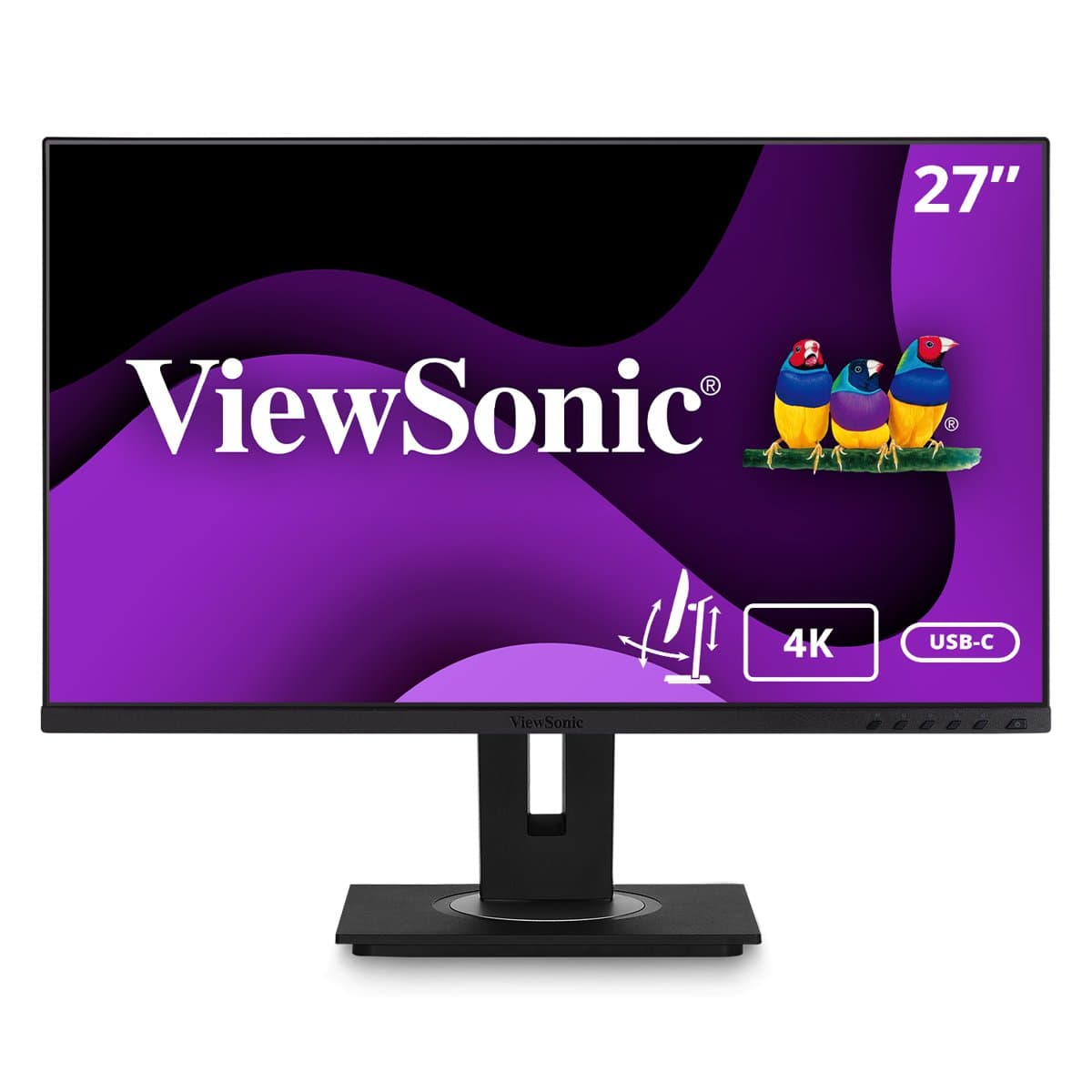 Viewsonic VG2756-4K 27in Monitor, 4K Ultra HD, USB-C Docking, Gigabit Ethernet