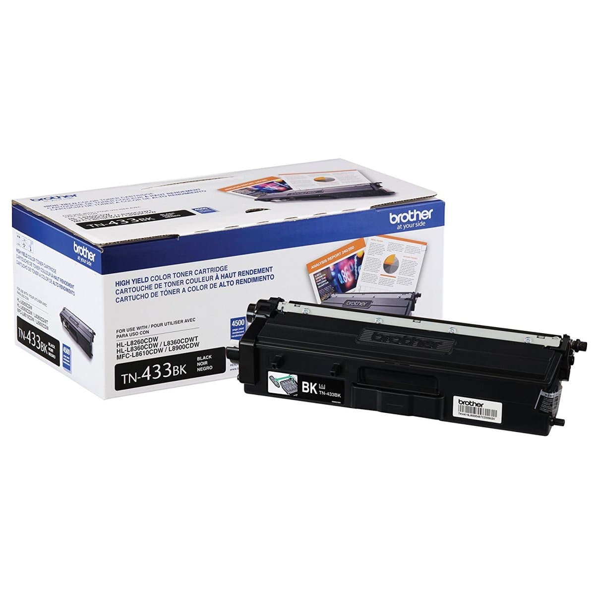 Brother Tn433bk Black Toner Mfcl8610cdw L8900cdw