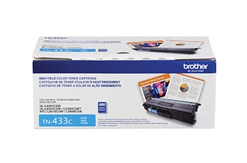 Brother TN-433C Cyan Toner Cartridge, High-Yield, 4000 Pages