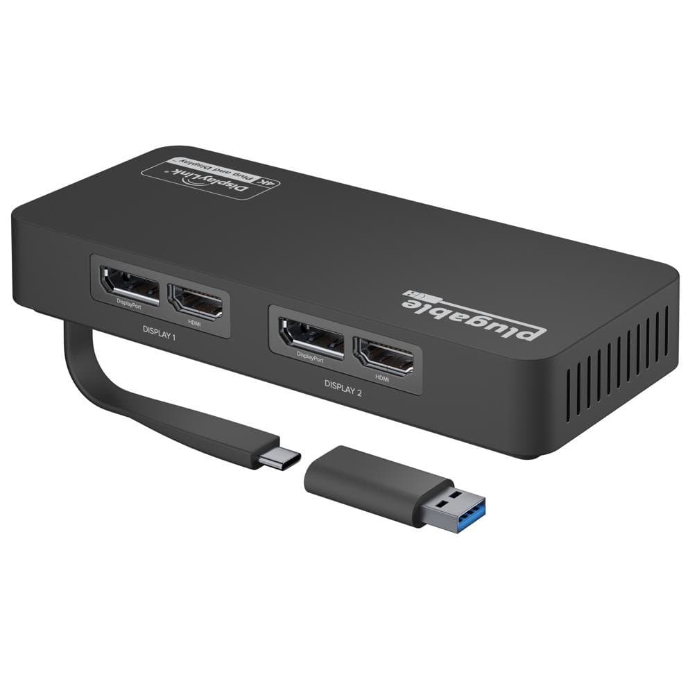 Plugable USBC-6950U, 4K Dual Monitor Adapter, USB 3.2 Gen 1, USB-C