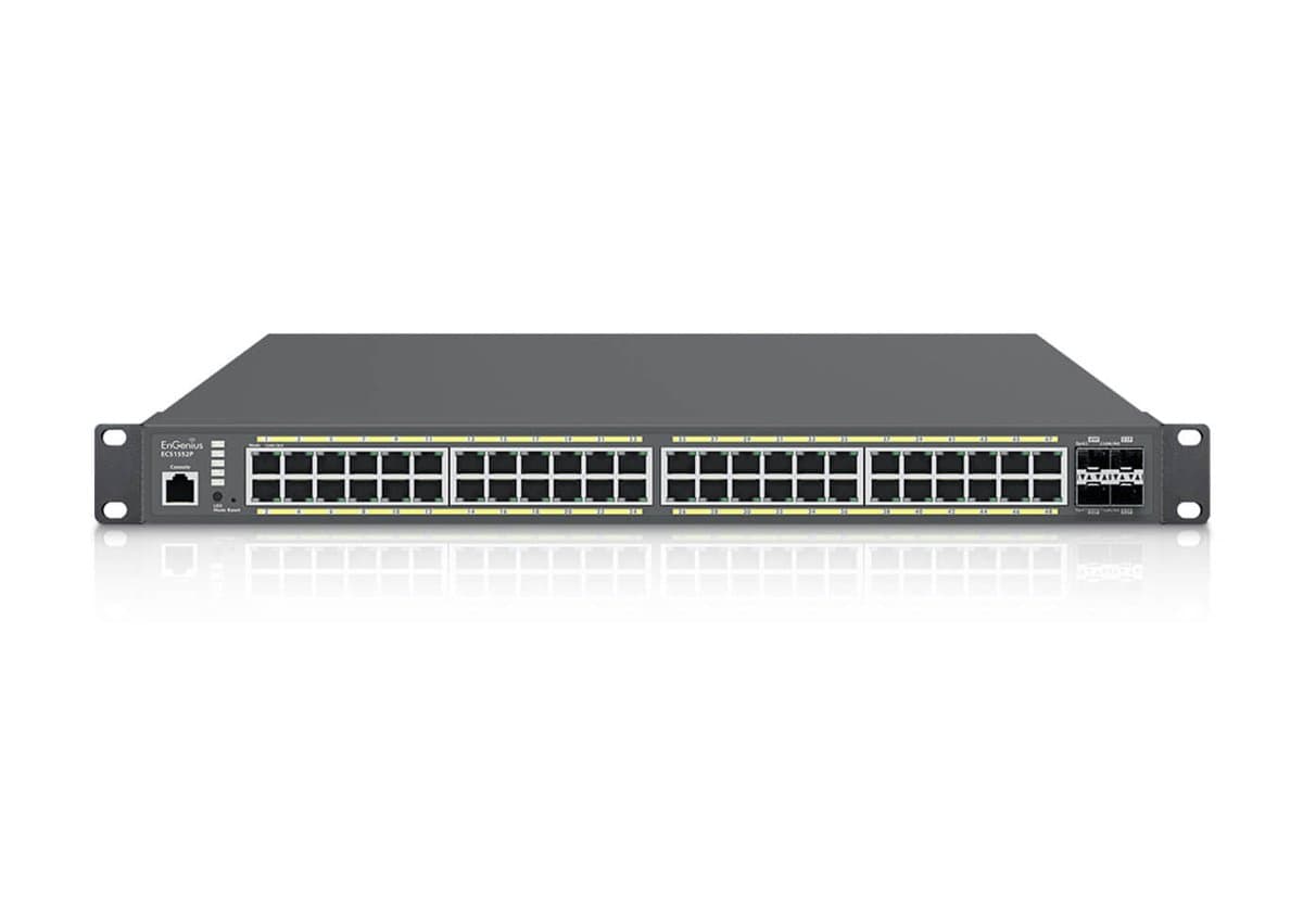 EnGenius Cloud Managed Switch, 48-port GbE PoE+, 410W, 4×10G SFP+