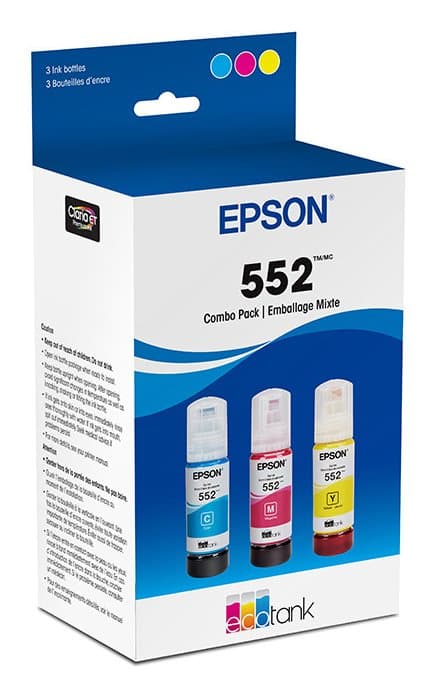 Epson T552 Dye Color Combo Ink Bottle Cmy For Et-8500 Et-8550