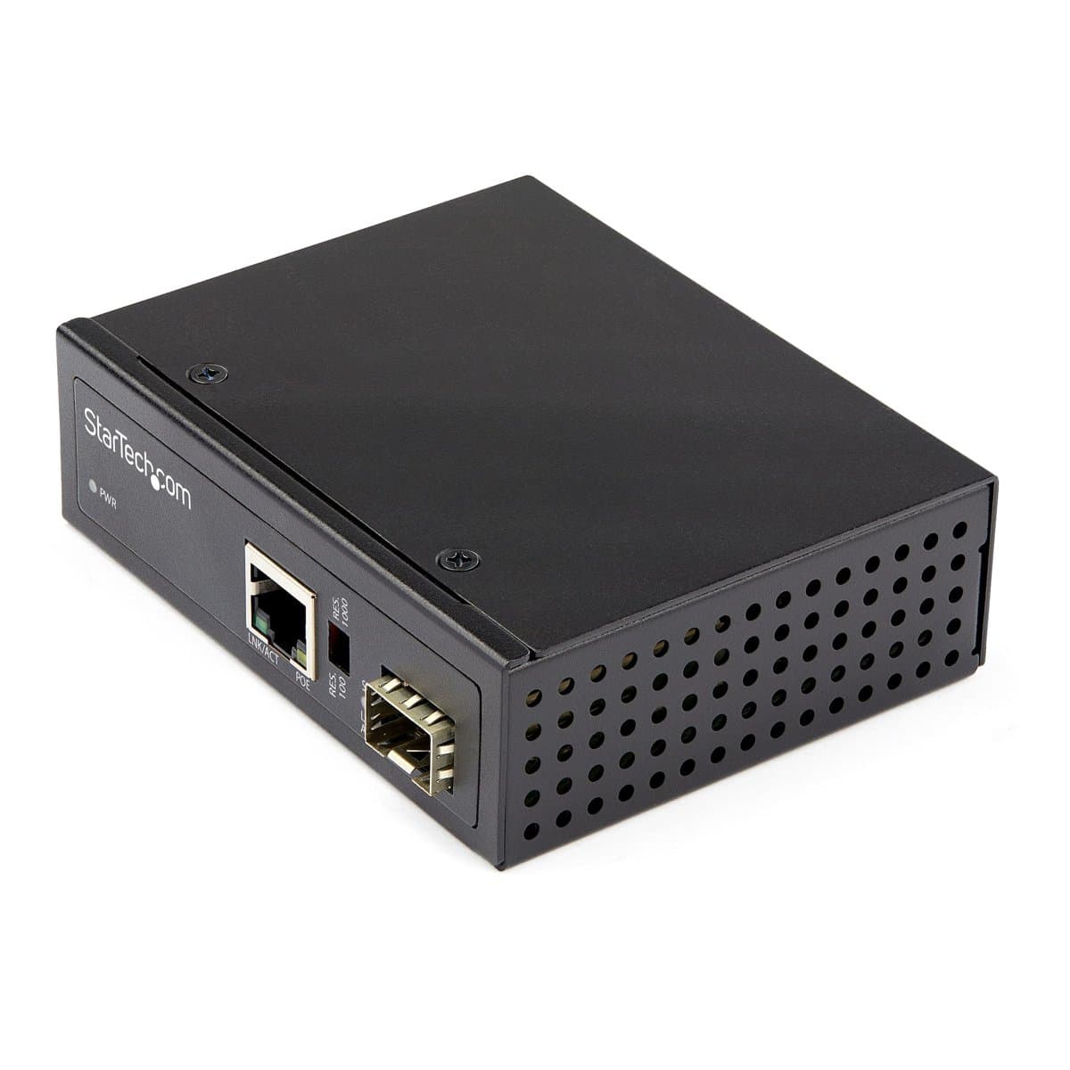 StarTech Industrial Fiber-to-Ethernet Converter, SFP to RJ45, 1000 Mbps, 60W PoE