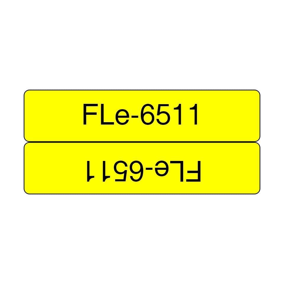 Brother FLE-6511 Flag Tape, Black on Yellow, 2–8mm Cable, 72/Pack