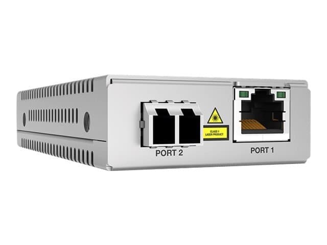 Allied Telesis AT-MMC2000LX, 1Gbps Copper-to-Fiber Media Converter, Single-Mode LC, 10km, 1310nm