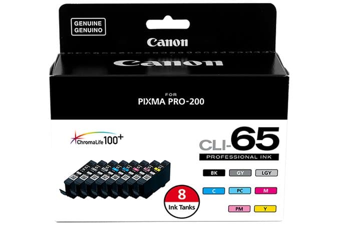 Canon CLI-65 8-Color Dye-Based Ink Tank Set, 12.6ml Per Tank, 8-Piece