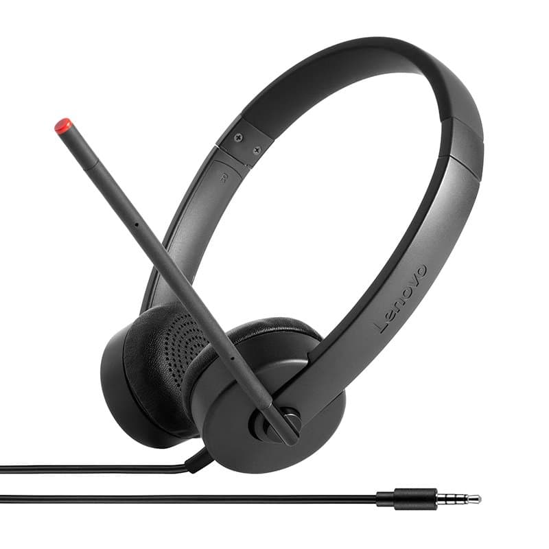Lenovo Stereo Analog Headset, Wired, Office/Call Center, 110g