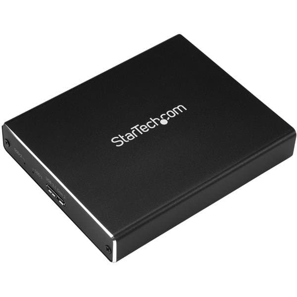 StarTech Dual M.2 SATA SSD Enclosure, USB 3.1, RAID 0/1, 2TB Max